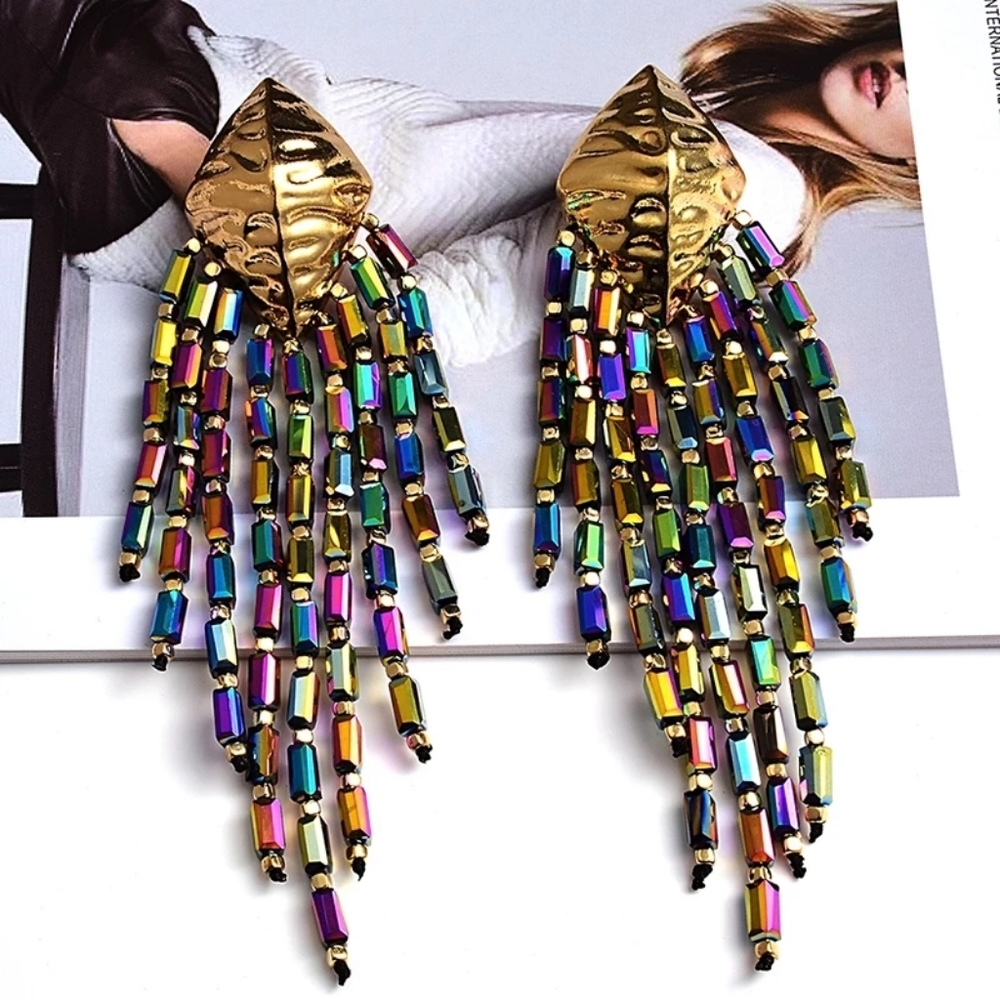 Handmade Statement Beaded Earrings